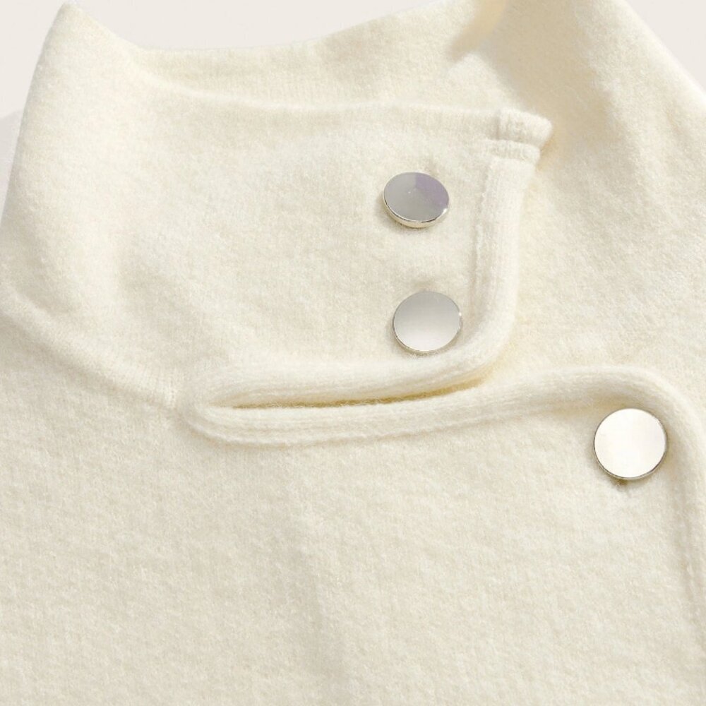 Cream Casual Women's Cardigan with Pearl & Rhinestone Details - Picture 8 of 11